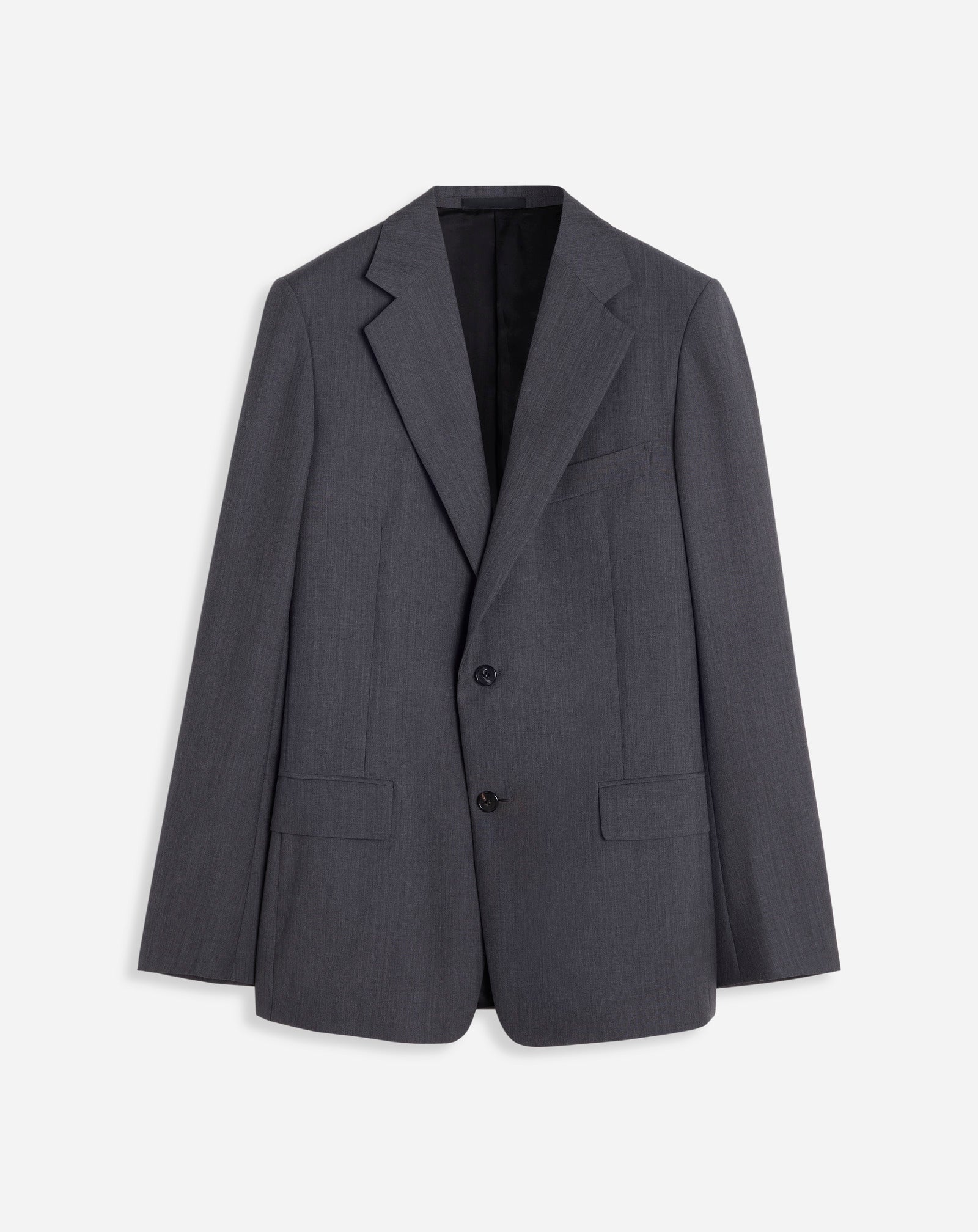 LANVIN MEN'S DARK GRAY WOOL SINGLE-BREASTED JACKET