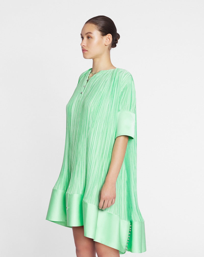 LANVIN WOMEN'S ACQUA PLEATED SHORT CASCADE DRESS
