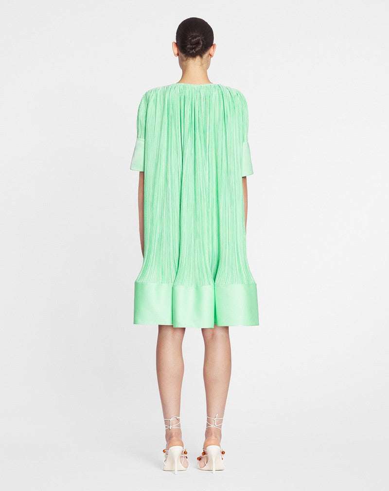LANVIN WOMEN'S ACQUA PLEATED SHORT CASCADE DRESS