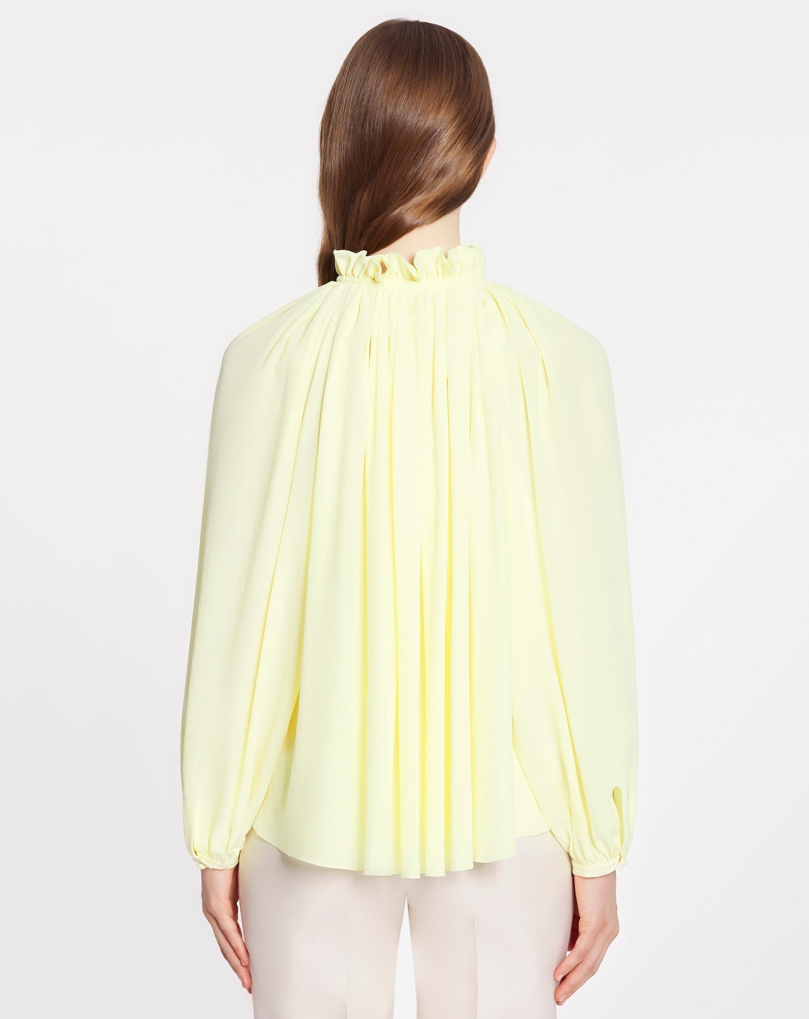 LANVIN WOMEN'S CITRON SILK FLARE SLEEVE BLOUSE