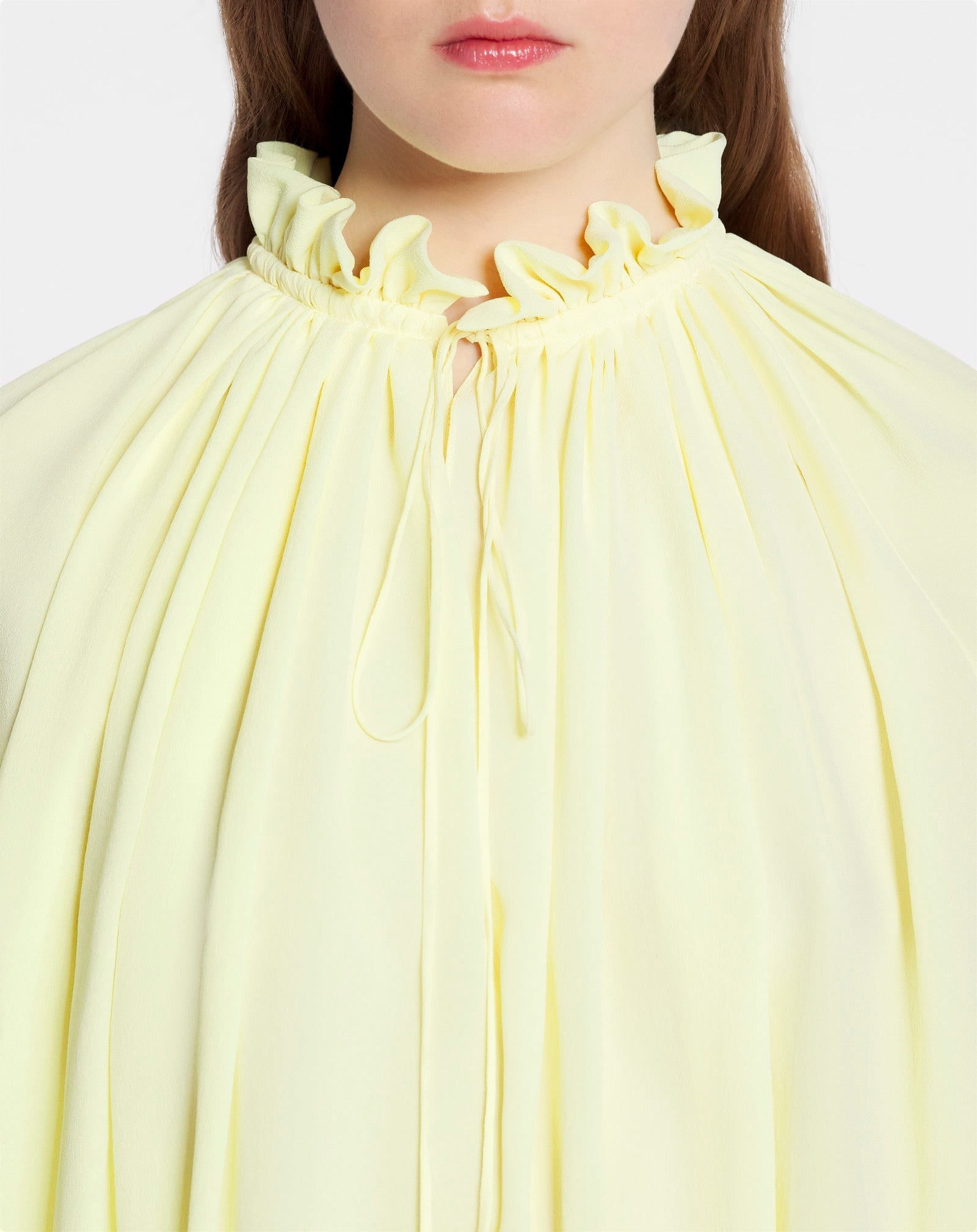 LANVIN WOMEN'S CITRON SILK FLARE SLEEVE BLOUSE