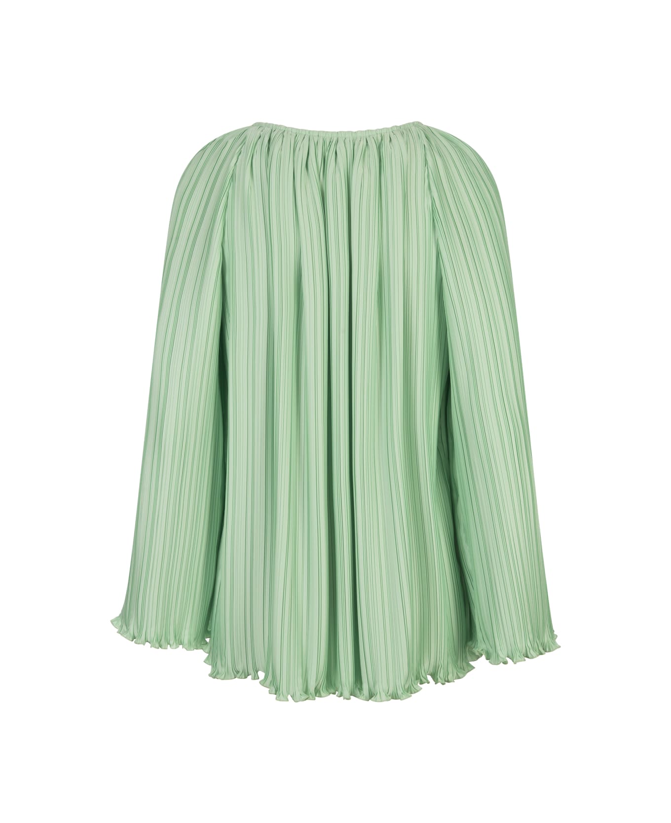 LANVIN WOMEN'S ACQUA PLEATED LONG SLEEVE BLOUSE