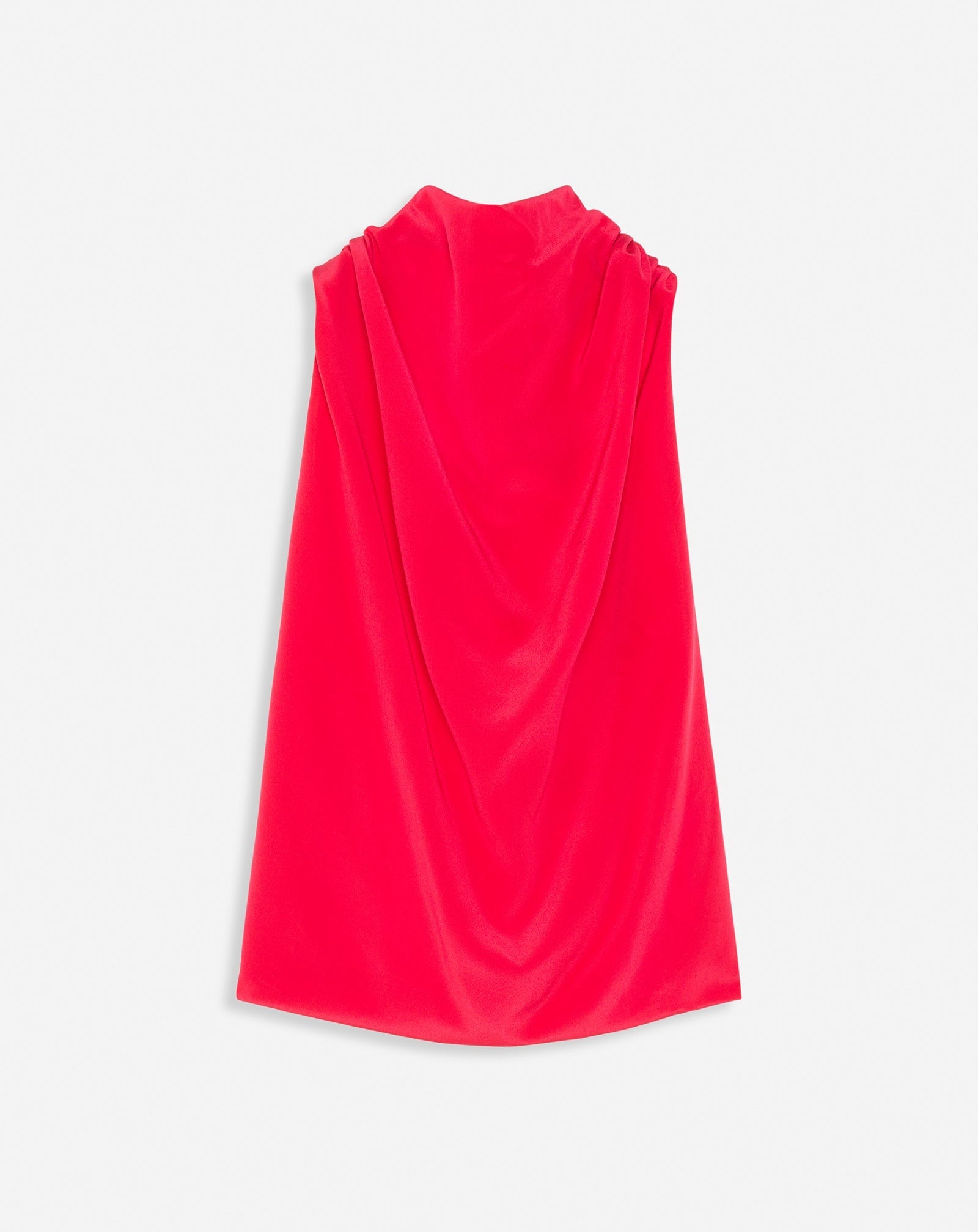 LANVIN WOMEN'S RED SILK SLEEVELESS SCARF TOP