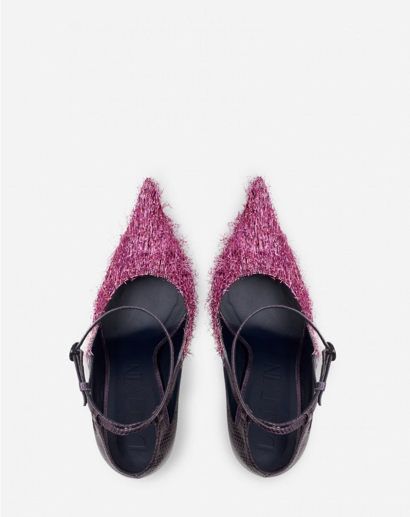 LANVIN WOMEN'S ROSE TEXTURED POINTED TOE PUMPS