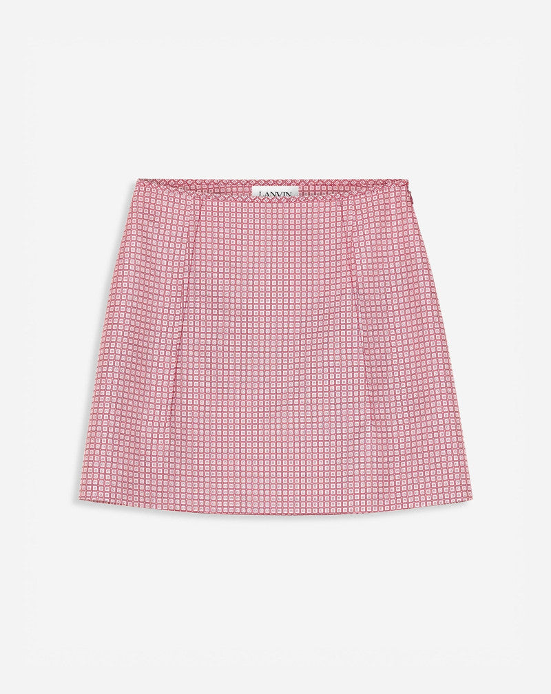 LANVIN WOMEN'S ROSEWOOD SILK A-LINE SHORT SKIRT