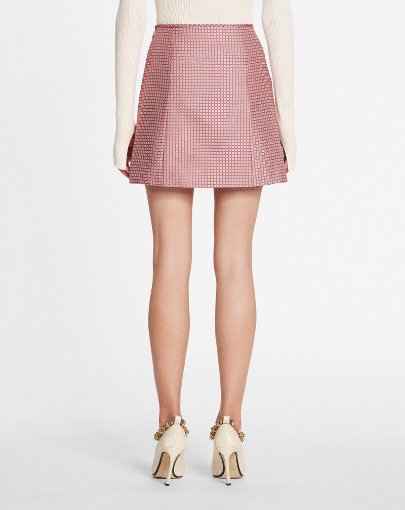 LANVIN WOMEN'S ROSEWOOD SILK A-LINE SHORT SKIRT