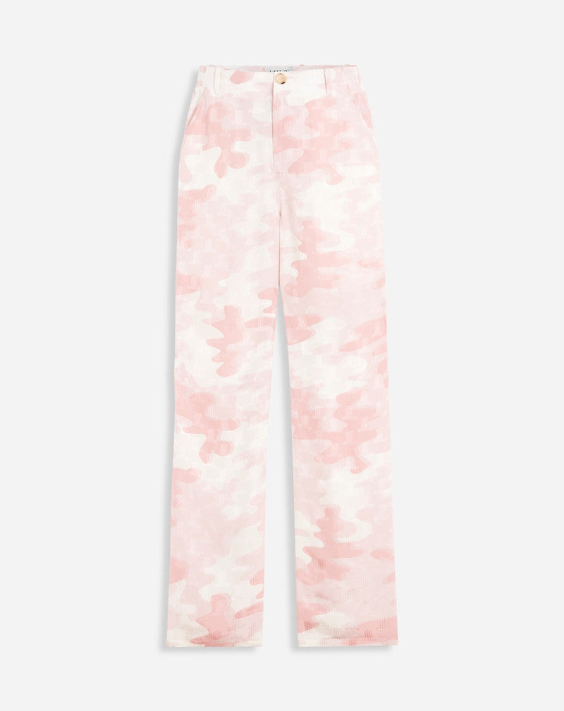 LANVIN WOMEN'S ROSE PALE SILK CARGO TROUSERS