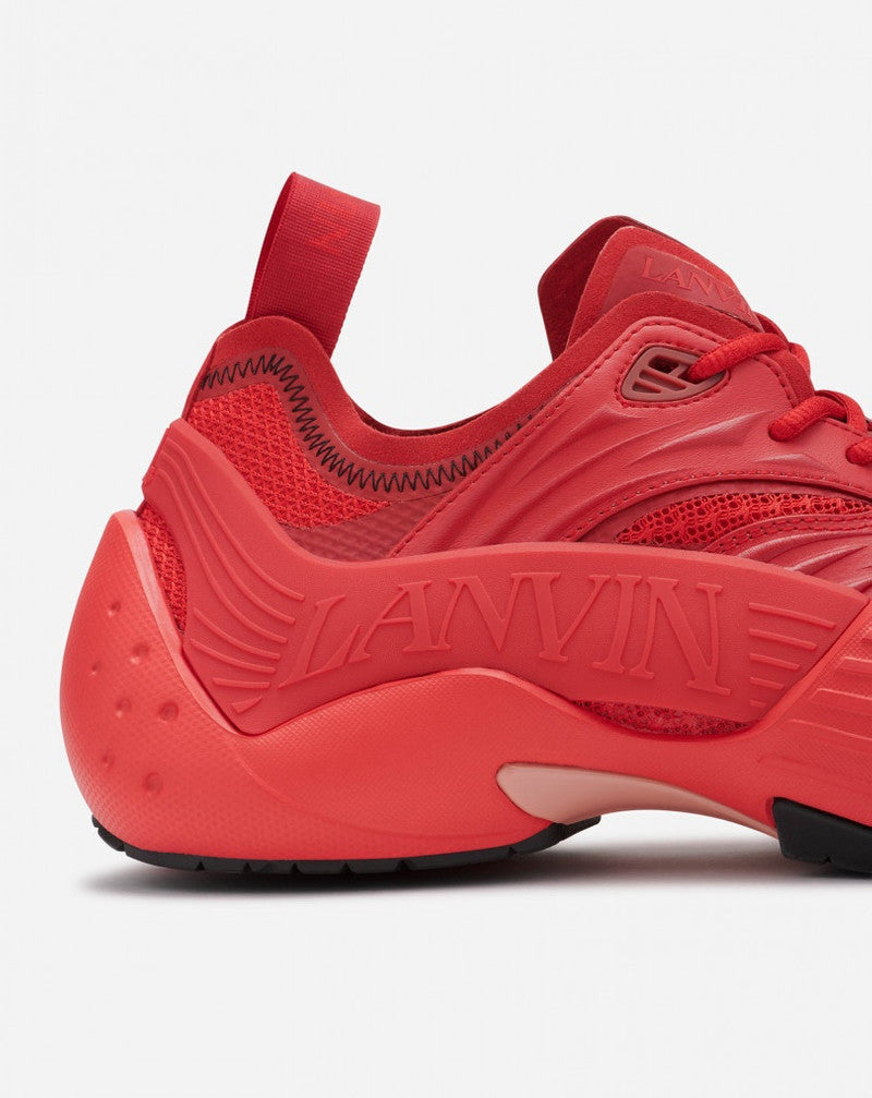 LANVIN MEN'S RED LOW-TOP SNEAKERS