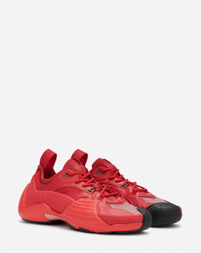 LANVIN MEN'S RED LOW-TOP SNEAKERS