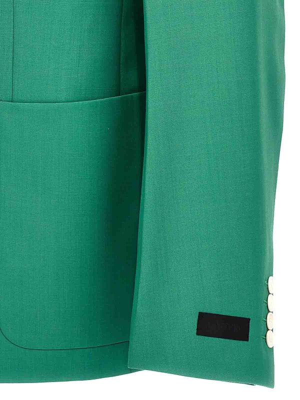 LANVIN MEN'S JADE WOOL THREE-BUTTON BLAZER