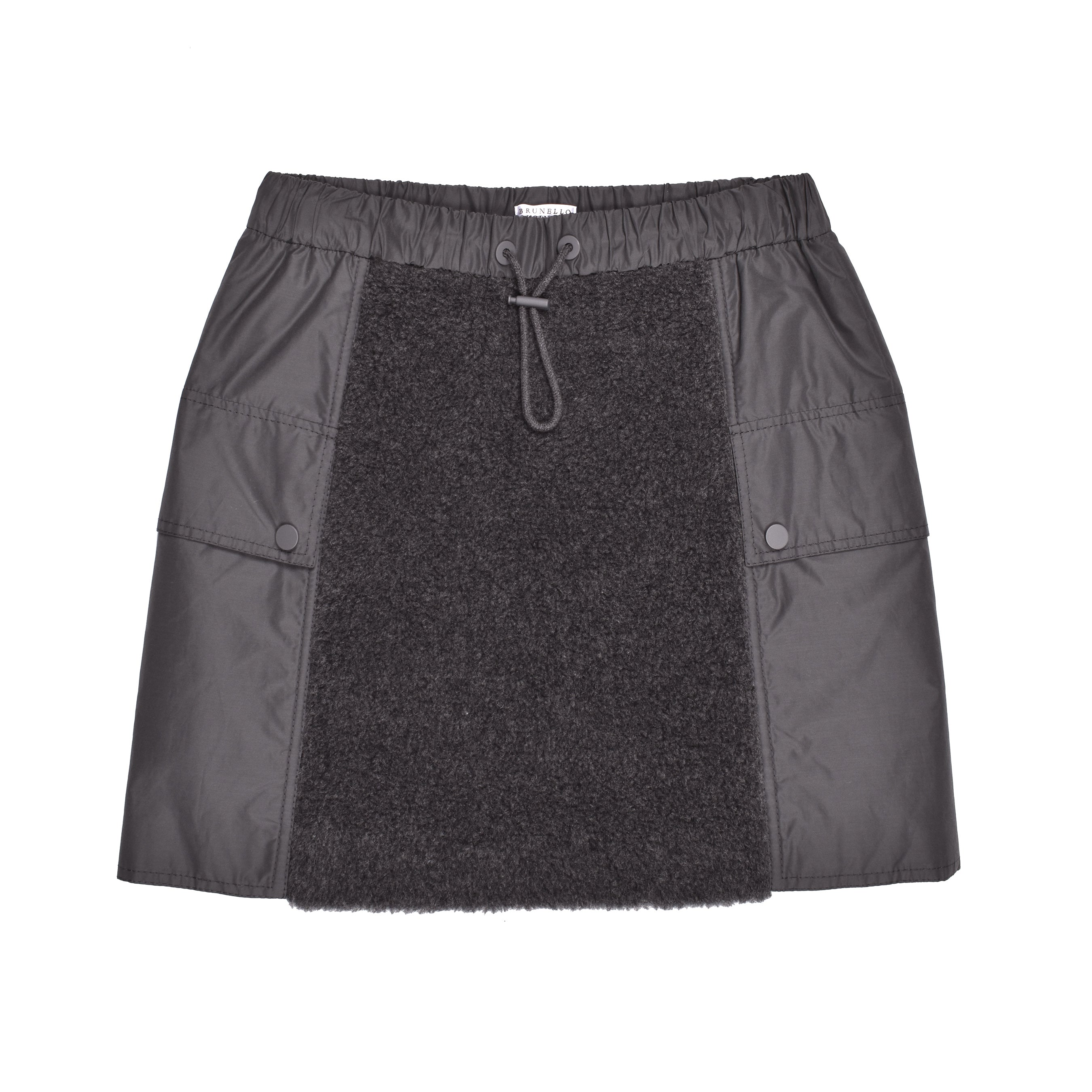 BRUNELLO CUCINELLI WOMEN'S DARK GREY WOOL SKIRT