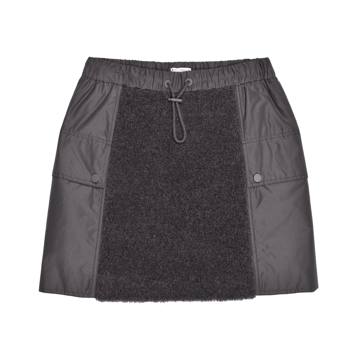 BRUNELLO CUCINELLI WOMEN'S DARK GREY WOOL SKIRT