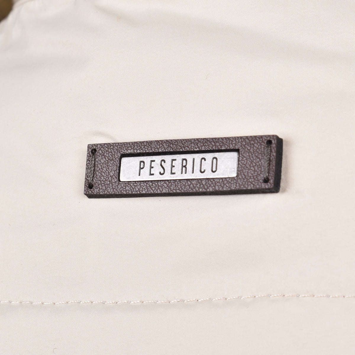 PESERICO MEN'S BEIGE QUILTED PUFFER BOMBER JACKET