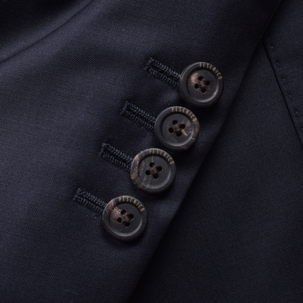 PESERICO MEN'S NAVY LINEN THREE-BUTTON BLAZER