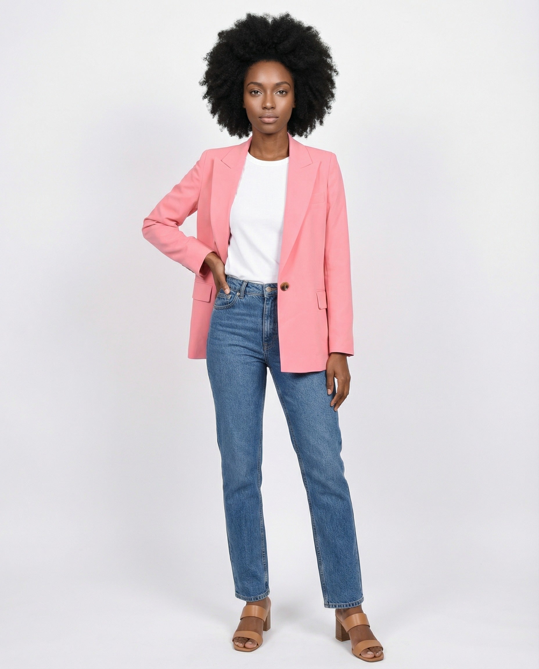 PESERICO WOMEN'S ANEMONE ROSE TAILORED BLAZER