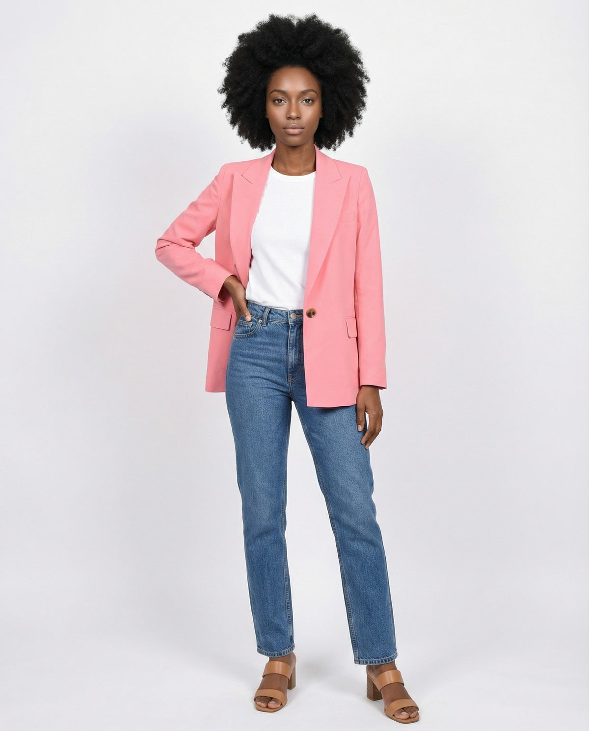 PESERICO WOMEN'S ANEMONE ROSE TAILORED BLAZER