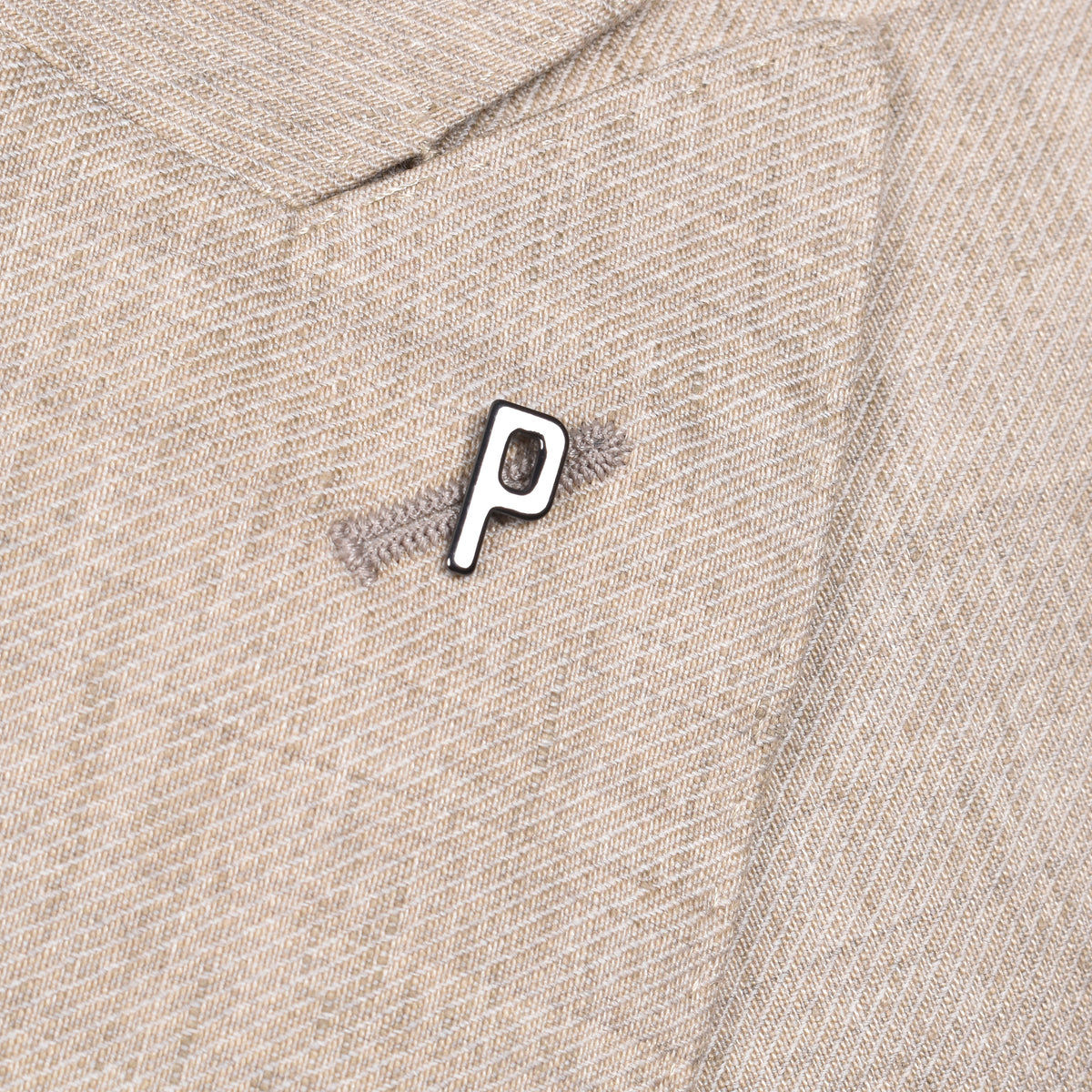 PESERICO MEN'S BEIGE LINEN DOUBLE-BREASTED BLAZER