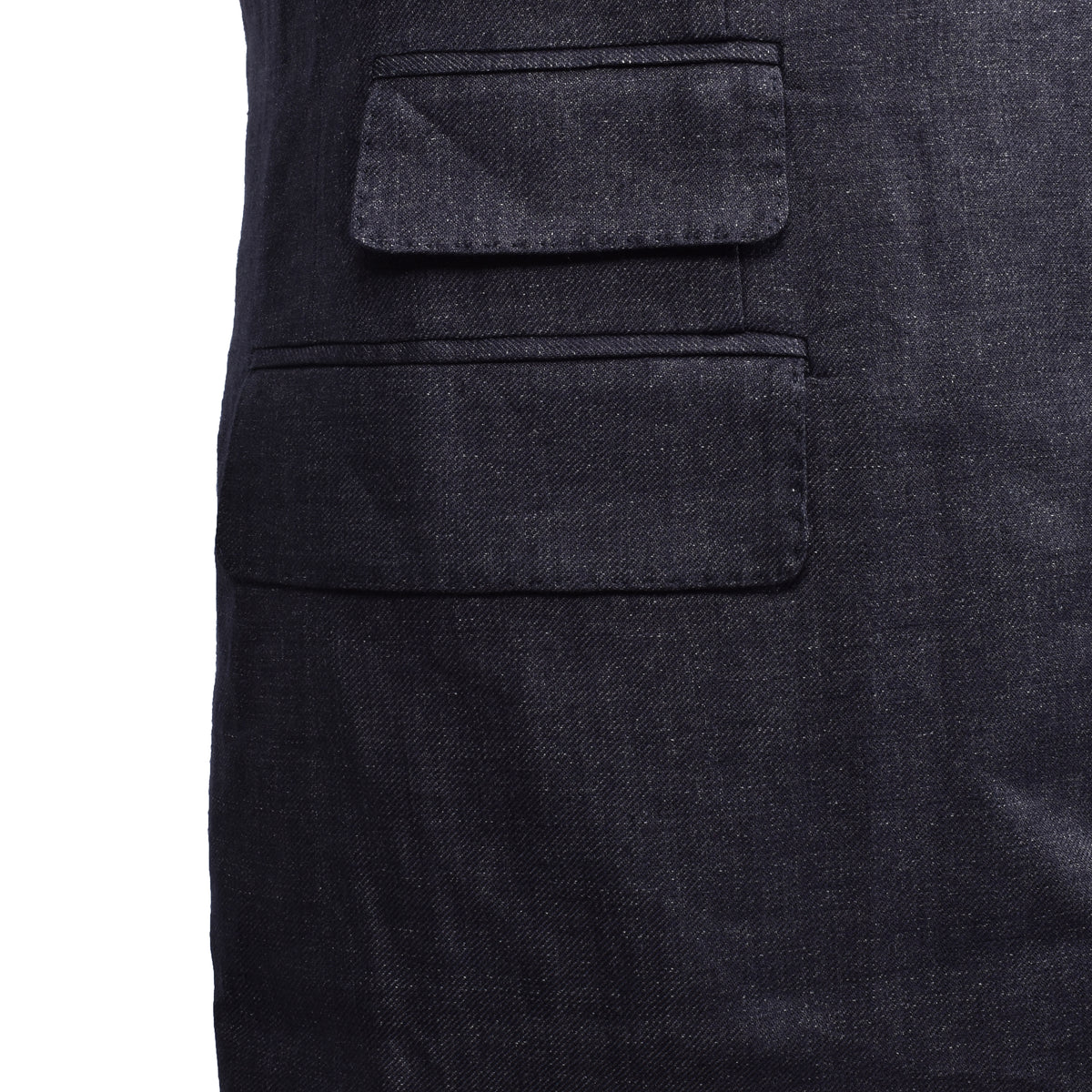 PESERICO MEN'S DARK NAVY LINEN THREE-BUTTON BLAZER
