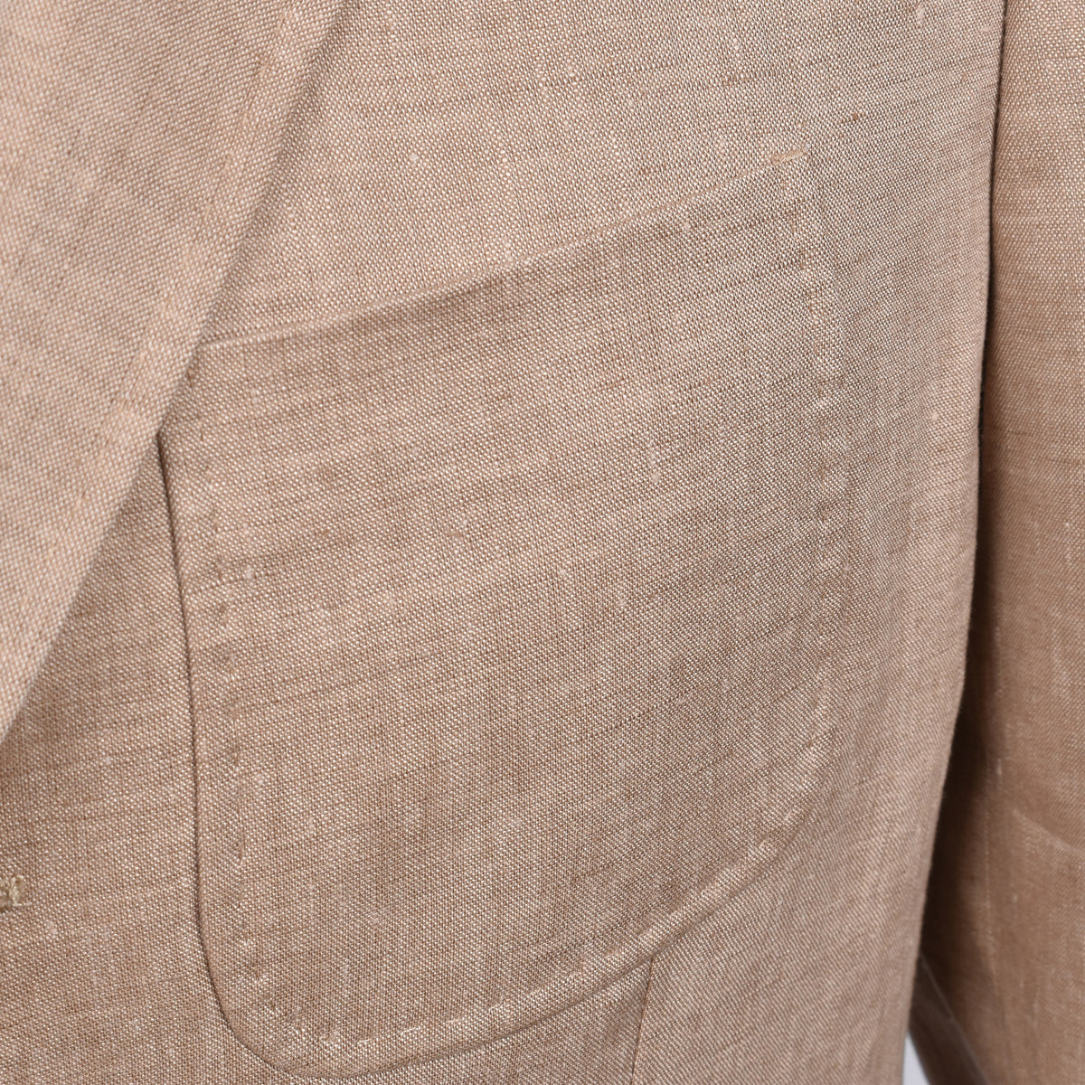 PESERICO MEN'S BEIGE LINEN THREE-BUTTON BLAZER