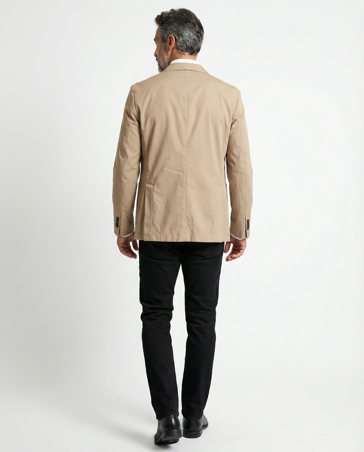 PESERICO MEN'S BEIGE THREE-BUTTON COTTON BLAZER