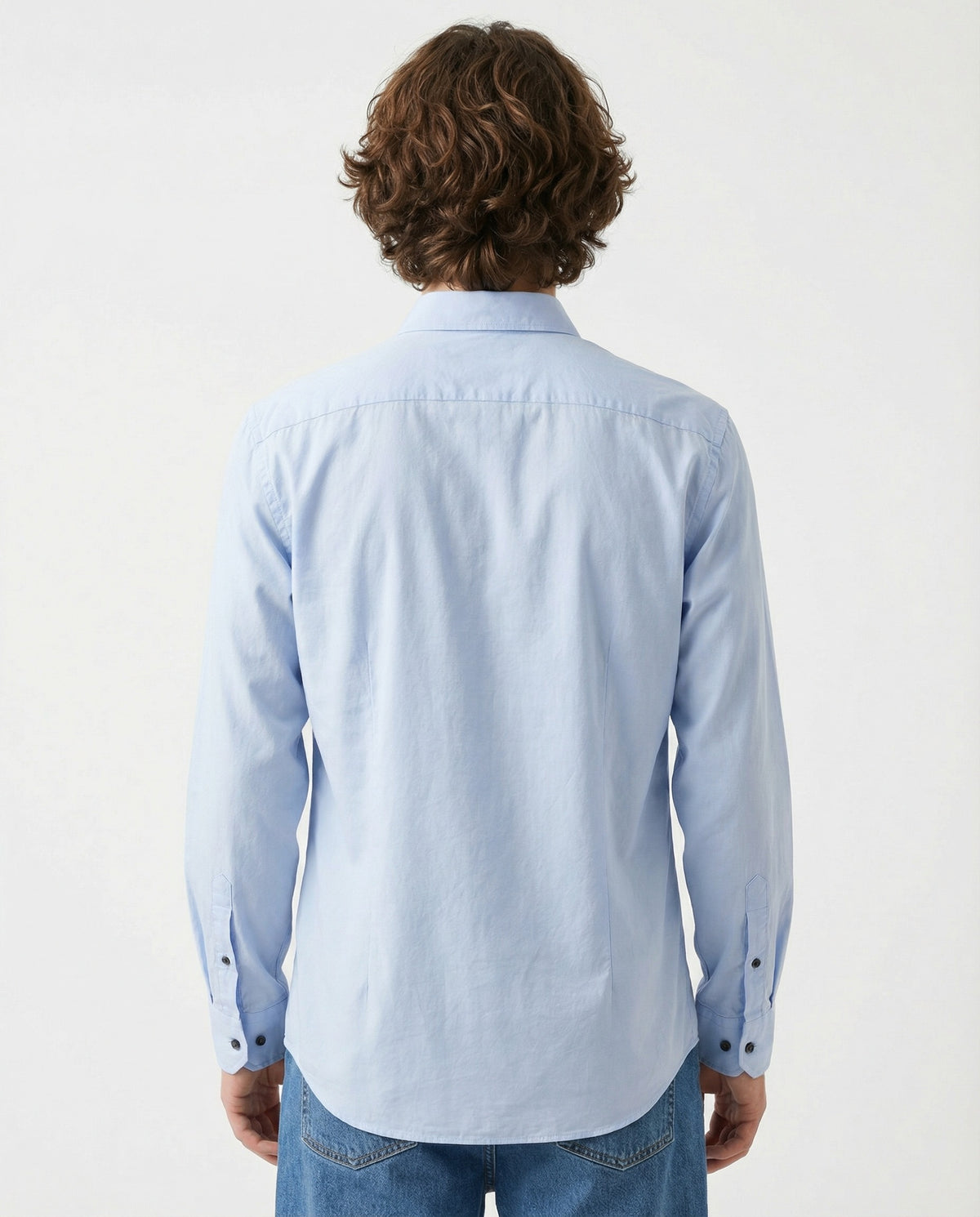 PESERICO MEN'S LIGHT BLUE BUTTON-DOWN SHIRT