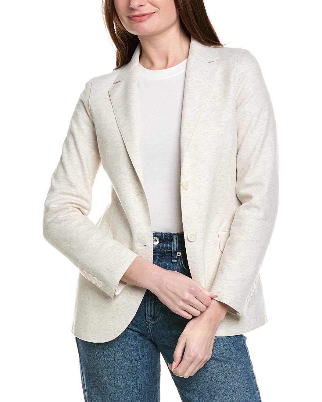 ELEVENTY WOMEN'S WHITE SINGLE-BREASTED BLAZER