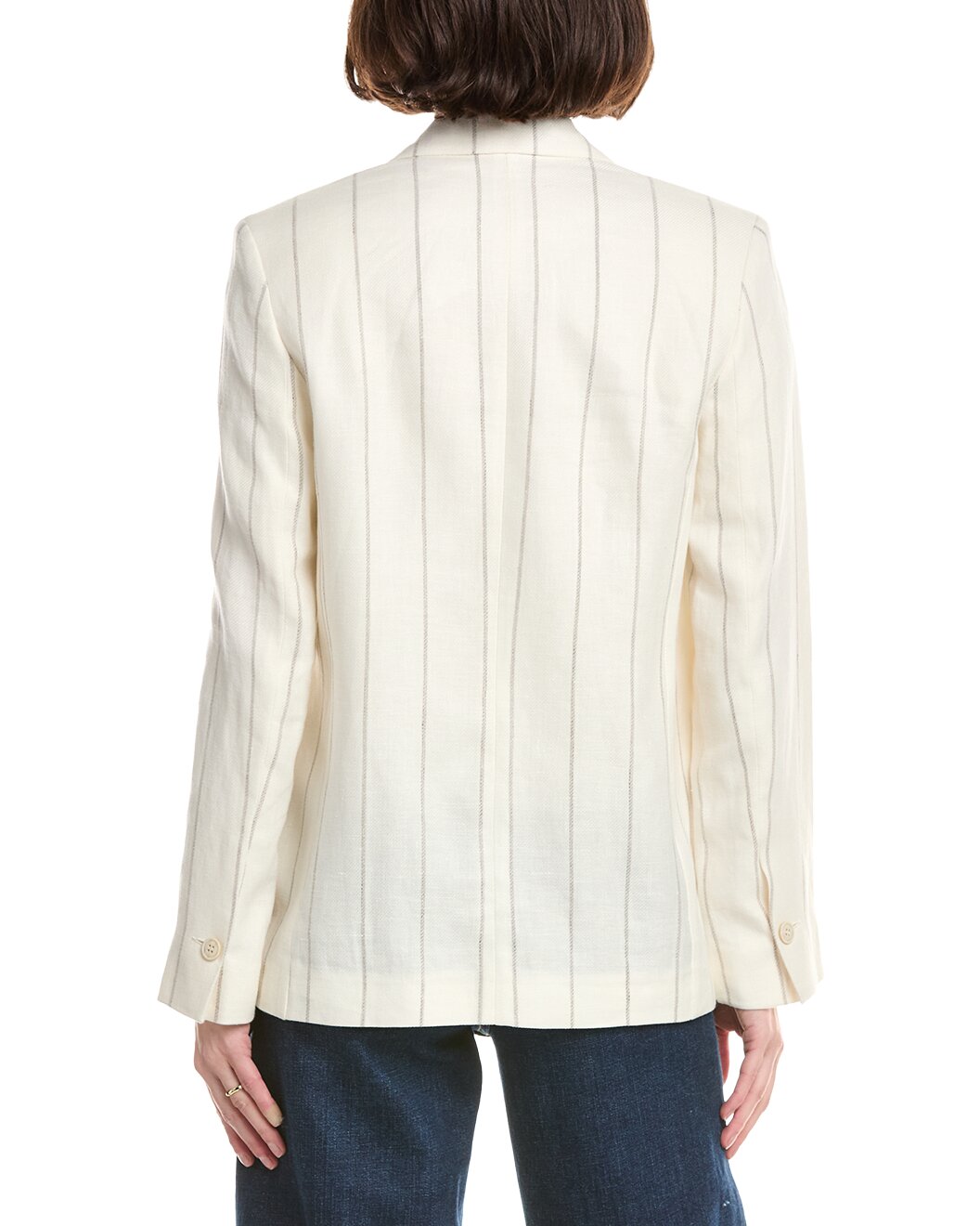 ELEVENTY WOMEN'S IVORY ONE BUTTON BLAZER