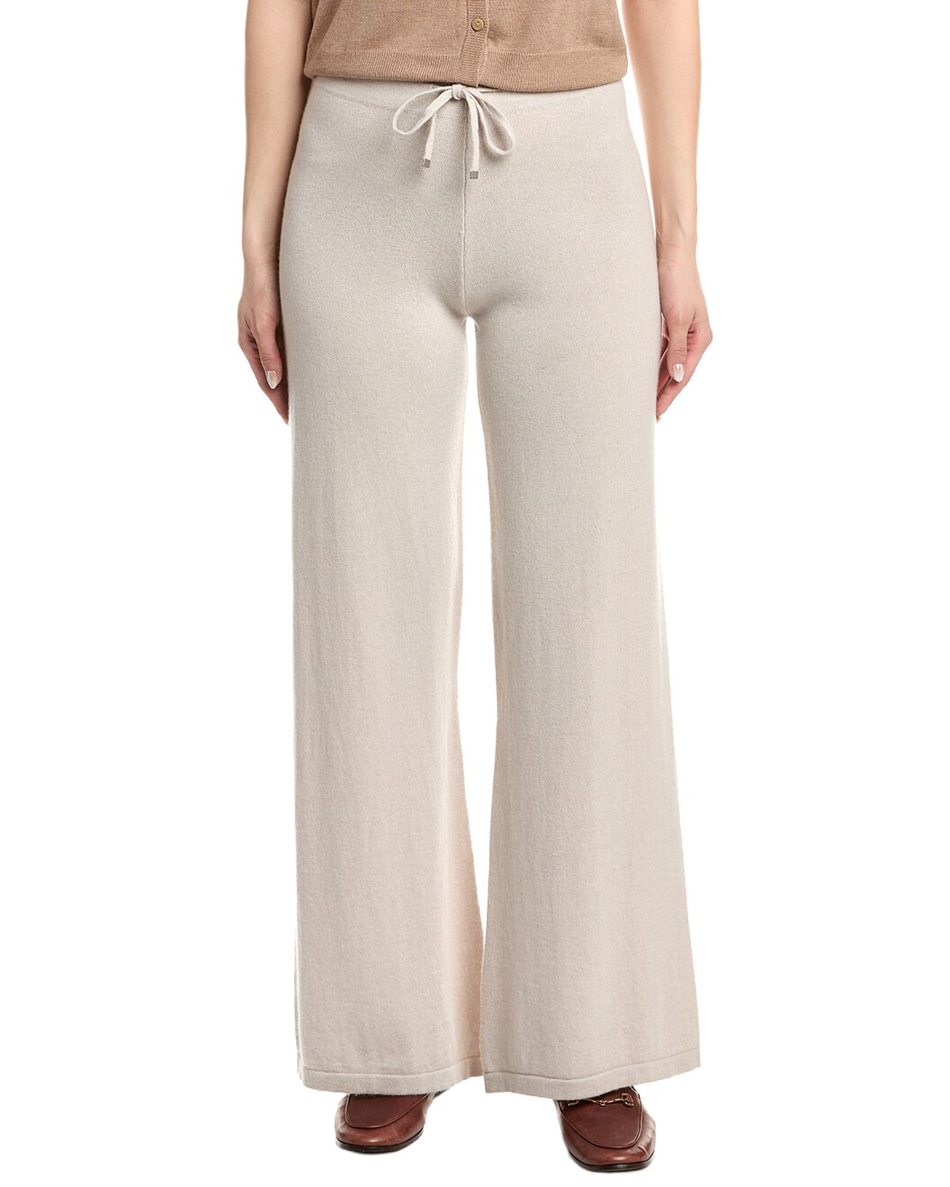 ELEVENTY WOMEN'S SAND KNIT WIDE-LEG TROUSERS