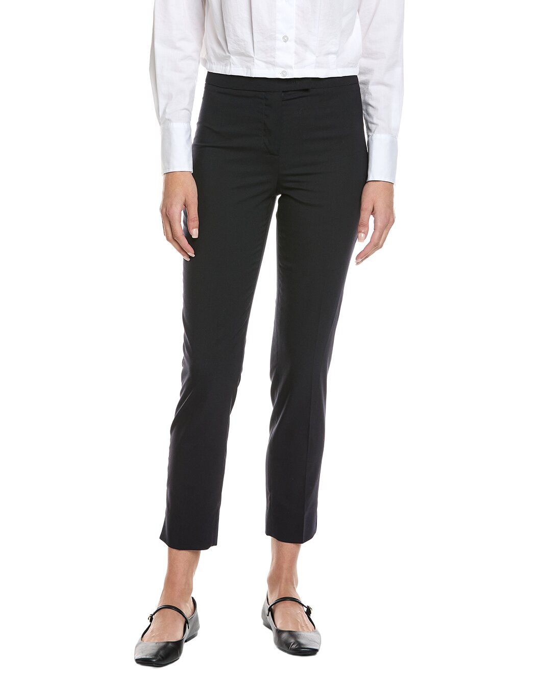 ELEVENTY WOMEN'S NAVY SLIM FIT TAILORED TROUSERS