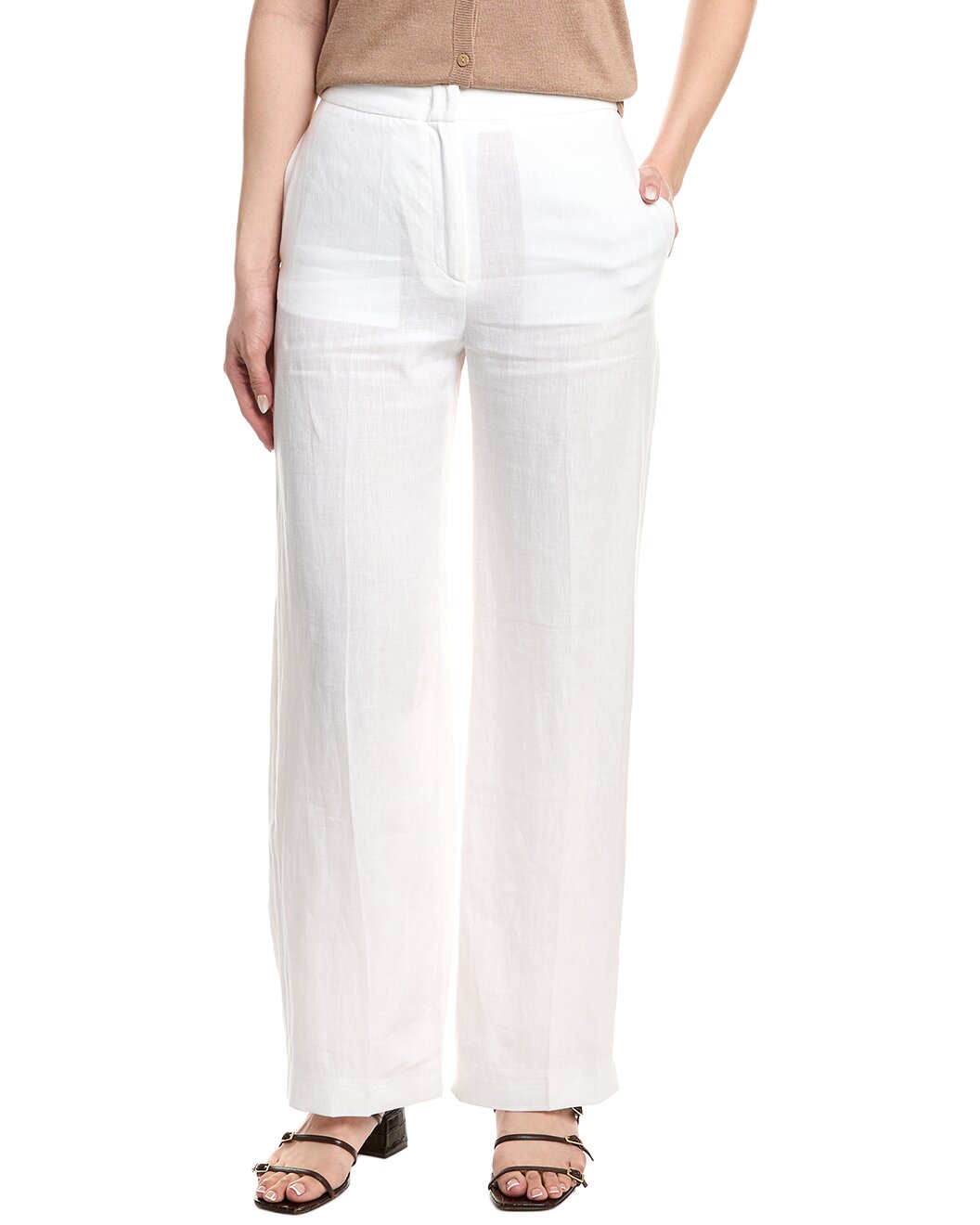 ELEVENTY WOMEN'S WHITE DROP-CROTCH TROUSERS
