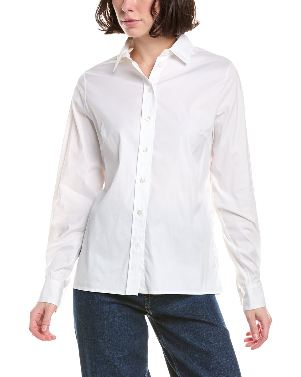 ELEVENTY WOMEN'S WHITE CLASSIC BUTTON-UP SHIRT