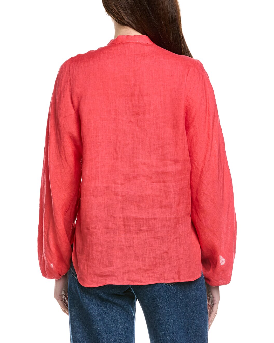 ELEVENTY WOMEN'S CORAL OPEN COLLAR LINEN BLOUSE