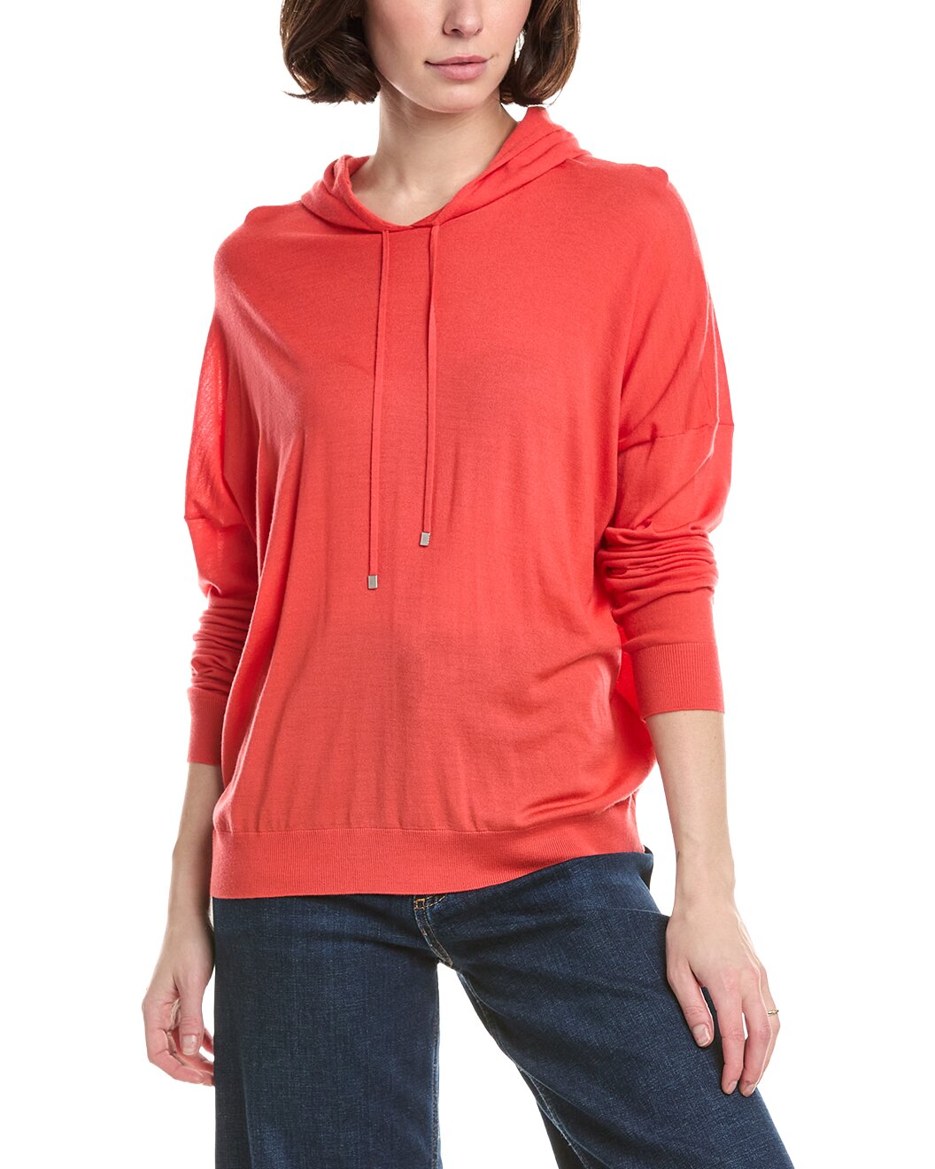 ELEVENTY WOMEN'S CORAL KNIT HOODED SWEATER