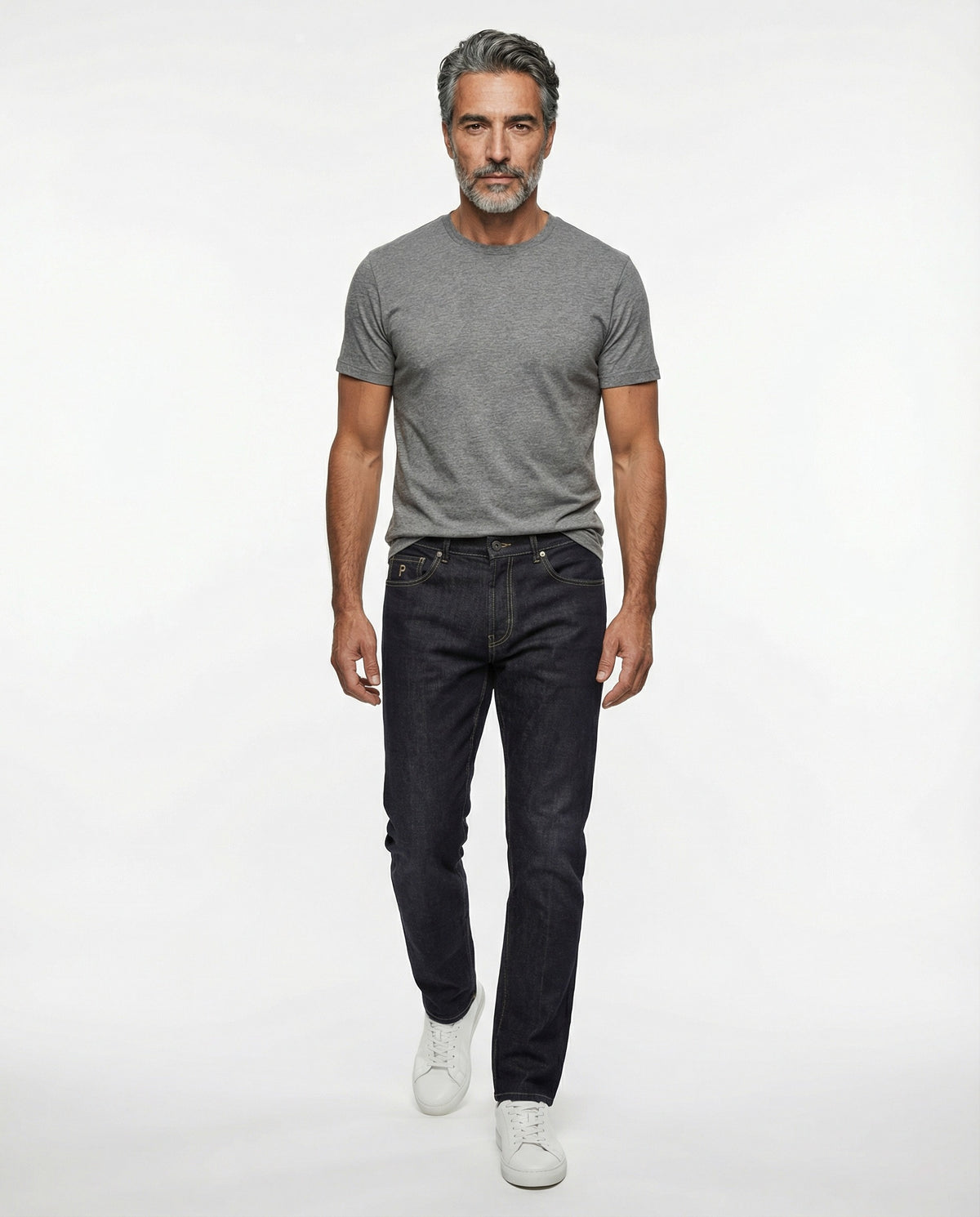 PESERICO MEN'S BLACK DENIM FIVE-POCKET JEANS
