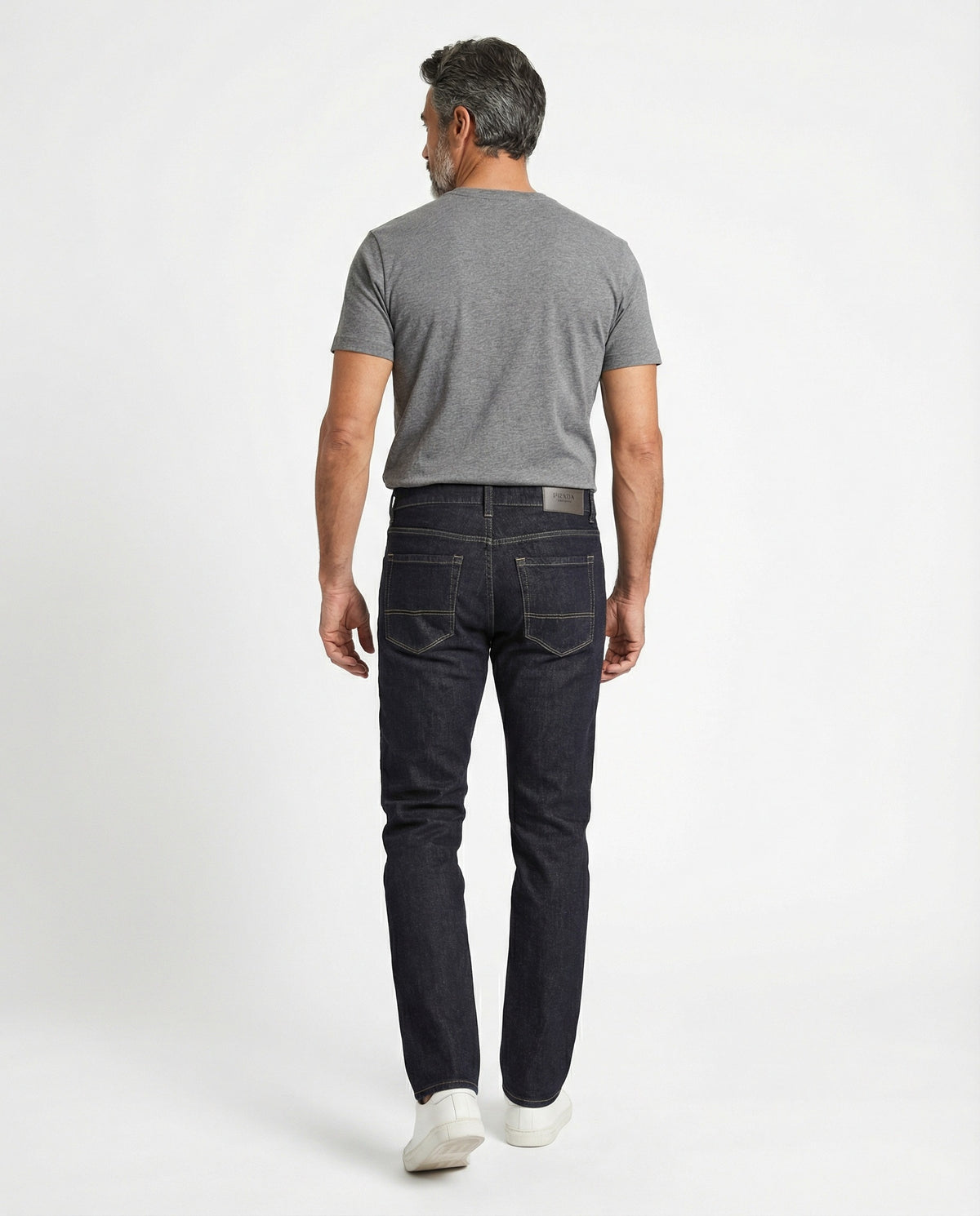 PESERICO MEN'S BLACK DENIM FIVE-POCKET JEANS
