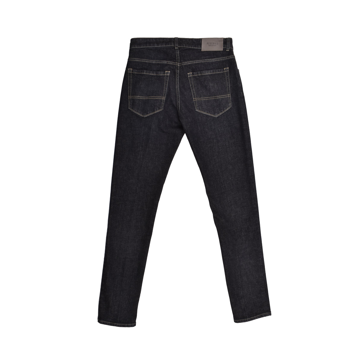 PESERICO MEN'S BLACK DENIM FIVE-POCKET JEANS