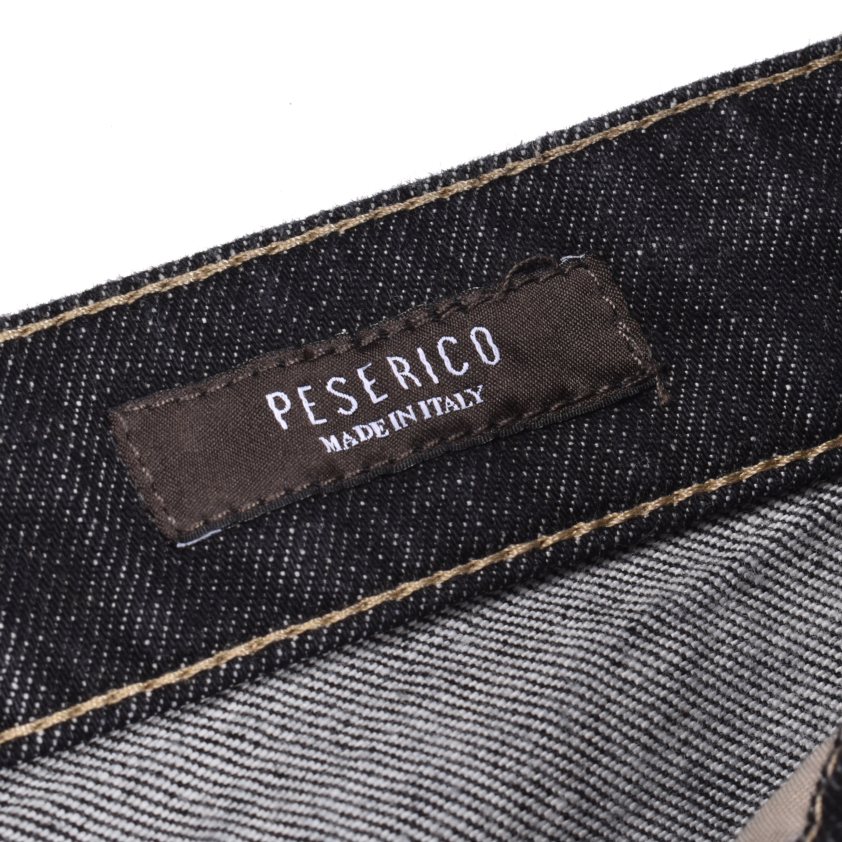 PESERICO MEN'S BLACK DENIM FIVE-POCKET JEANS