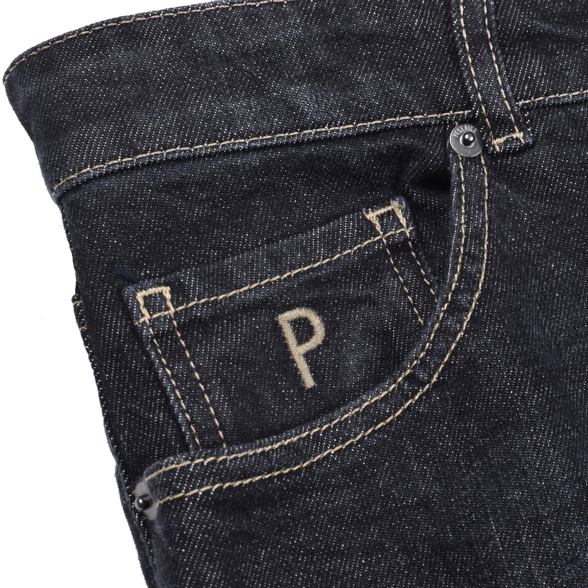 PESERICO MEN'S BLACK DENIM FIVE-POCKET JEANS