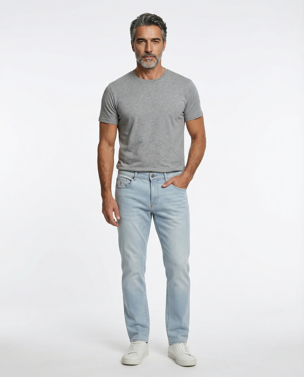 PESERICO MEN'S LIGHT BLUE DENIM JEANS