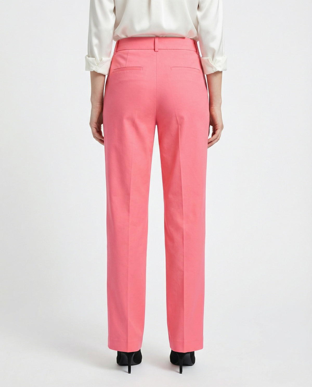 PESERICO WOMEN'S PINK CORAL TAILORED TROUSERS