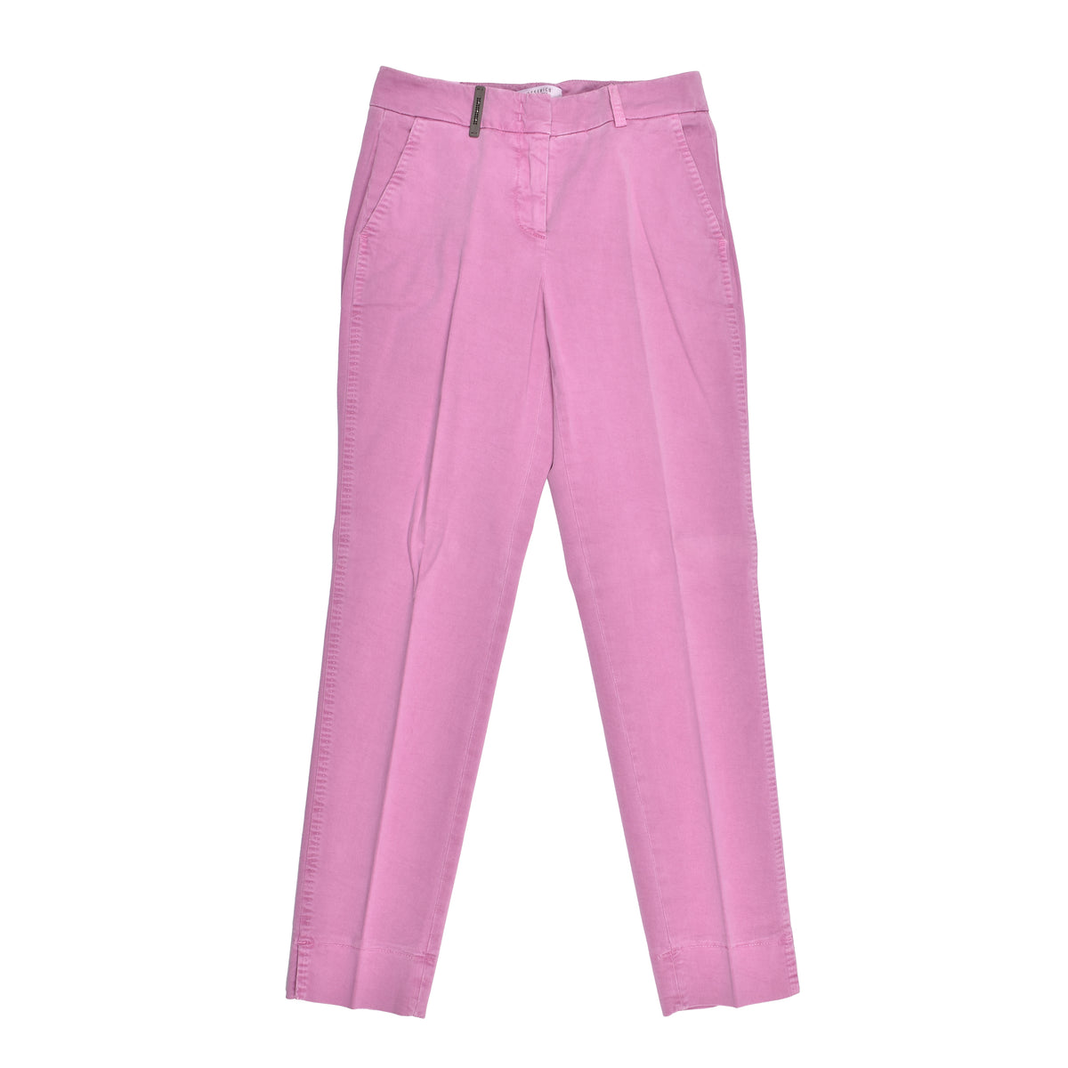 PESERICO WOMEN'S PINK CASUAL COTTON TROUSERS
