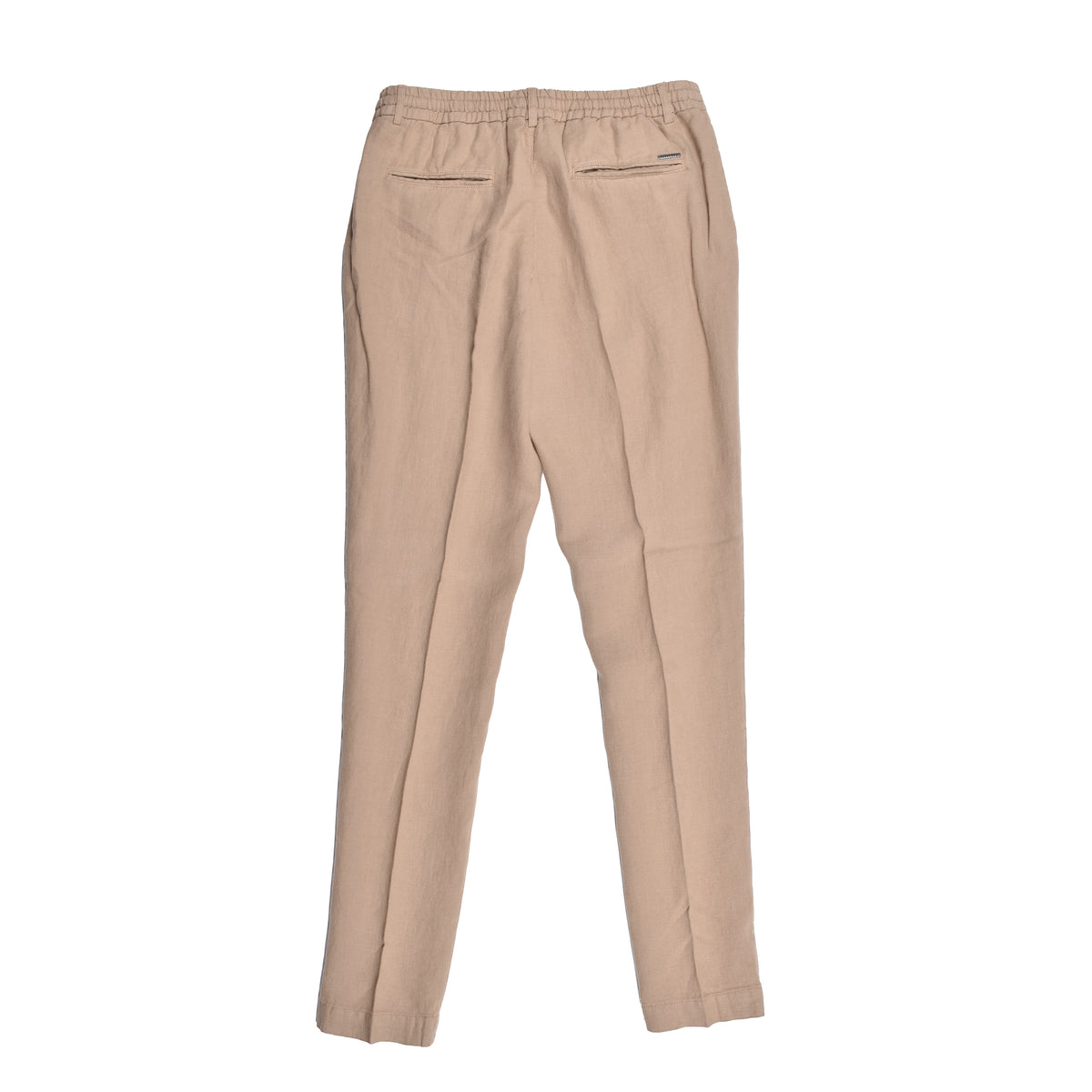 PESERICO MEN'S BEIGE LINEN CASUAL TROUSERS