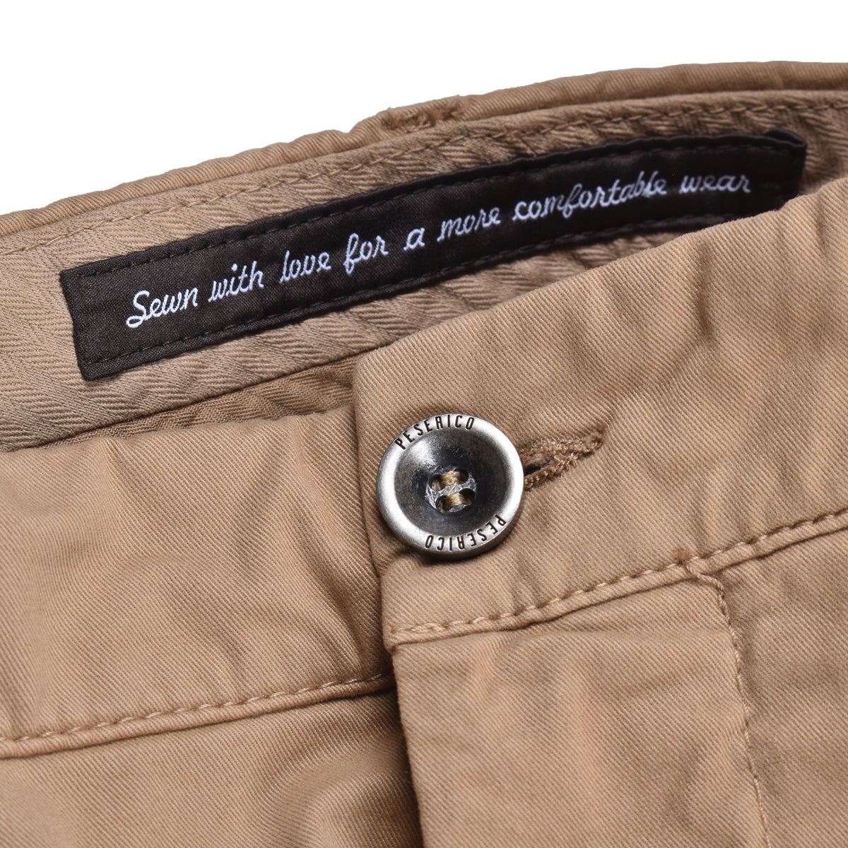 PESERICO MEN'S BEIGE TAILORED CHINO TROUSERS