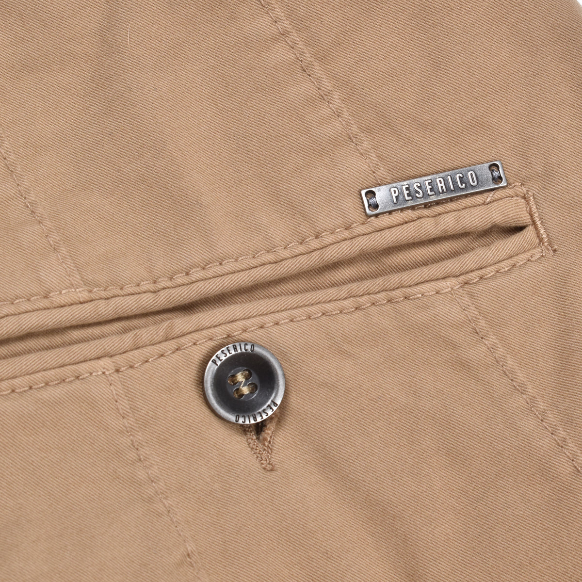 PESERICO MEN'S BEIGE TAILORED CHINO TROUSERS