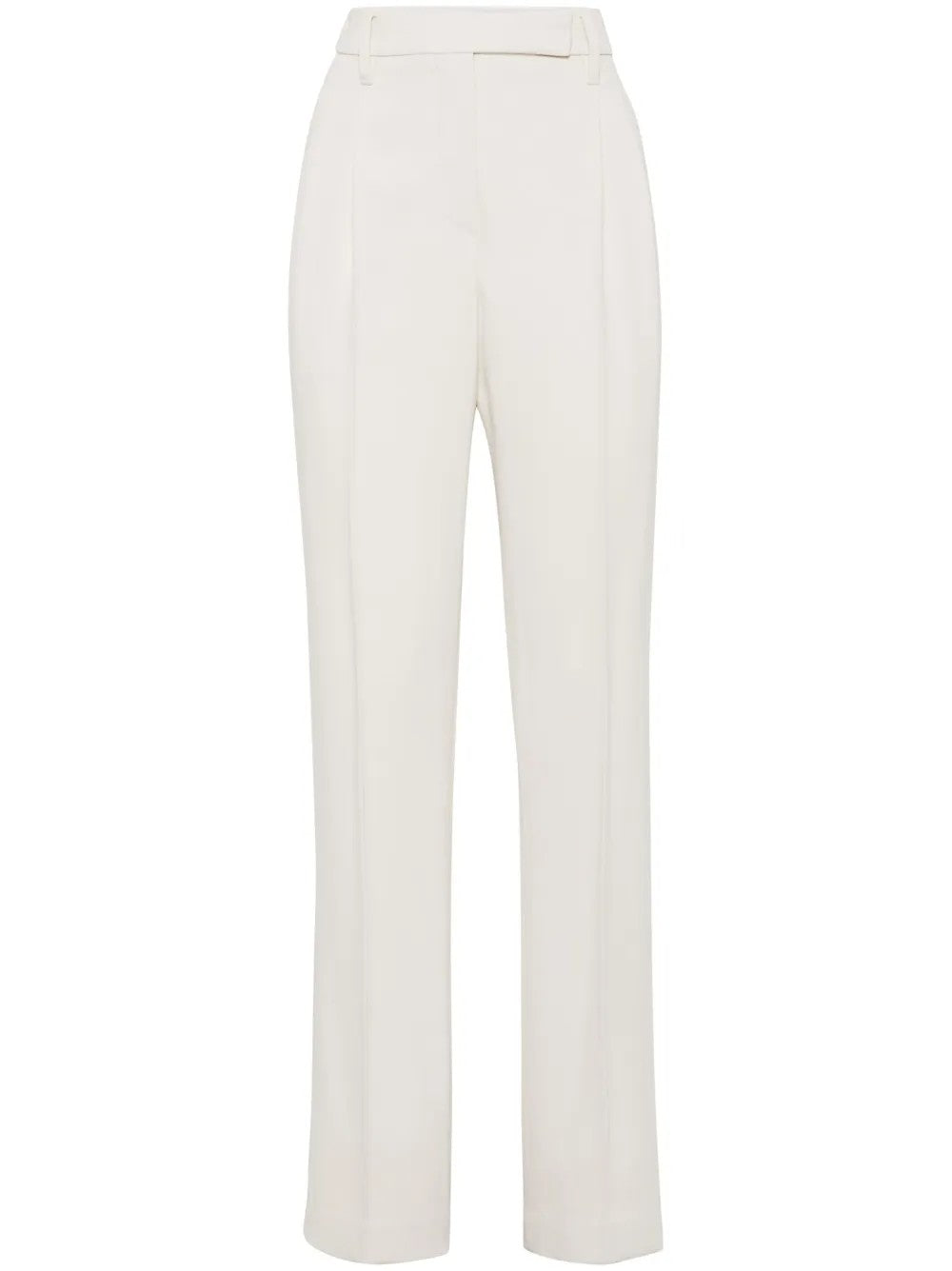 BRUNELLO CUCINELLI WOMEN'S OFF WHITE TAILORED TROUSERS