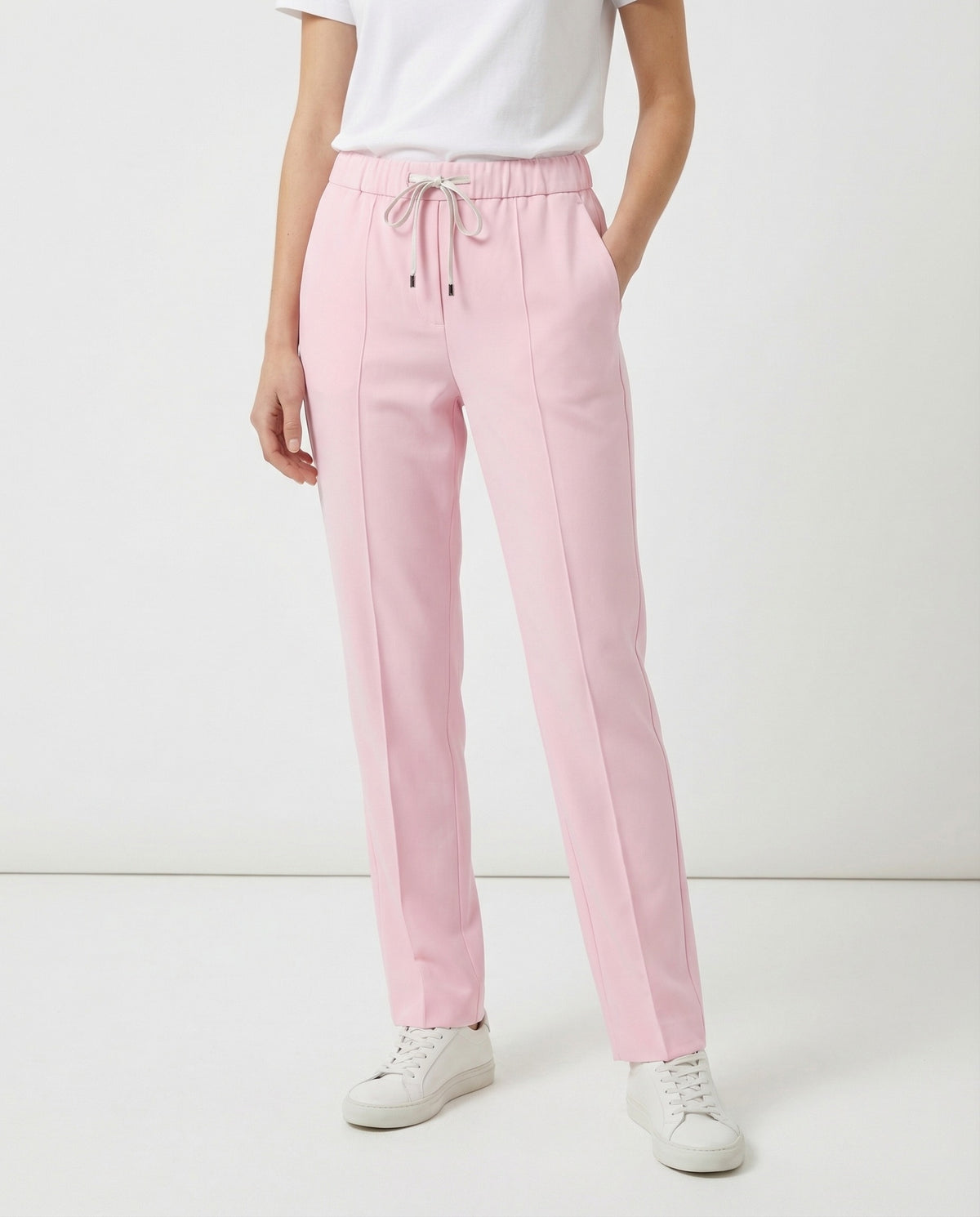 PESERICO WOMEN'S LIGHT PINK RELAXED TROUSERS
