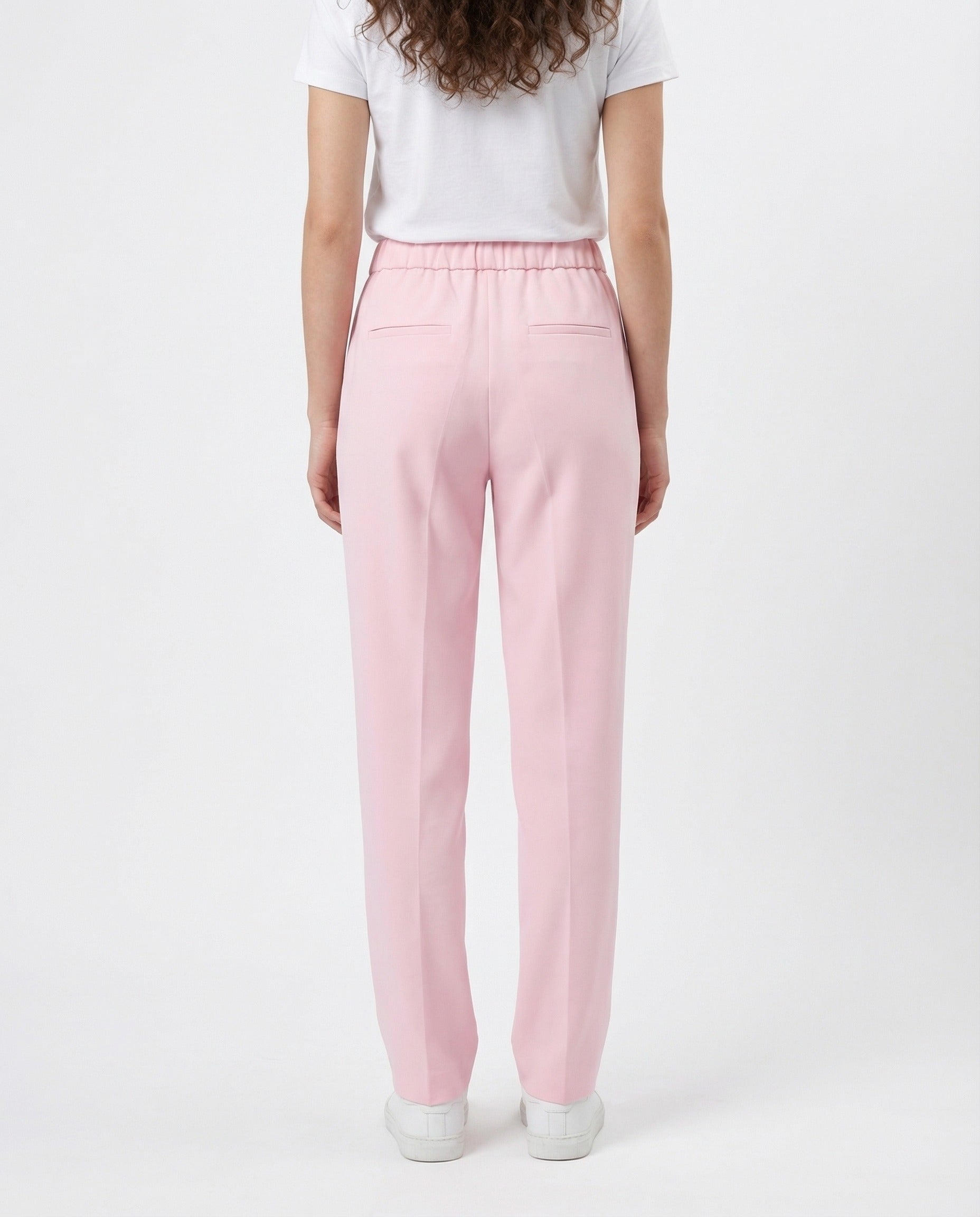 PESERICO WOMEN'S LIGHT PINK RELAXED TROUSERS