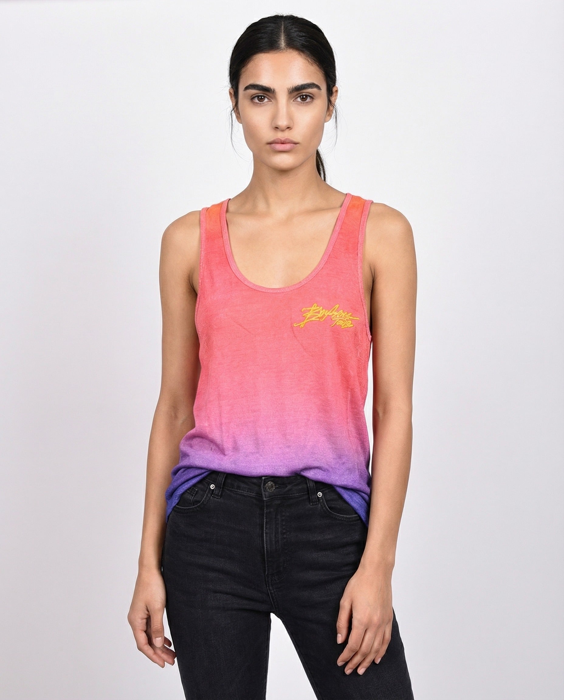 BALMAIN WOMEN'S PINK PURPLE GRADIENT TANK TOP