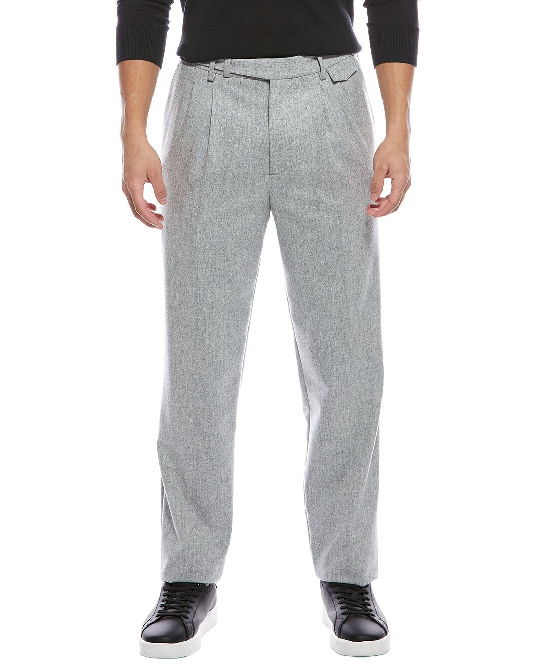 BRUNELLO CUCINELLI MEN'S LIGHT GREY WOOL TROUSERS