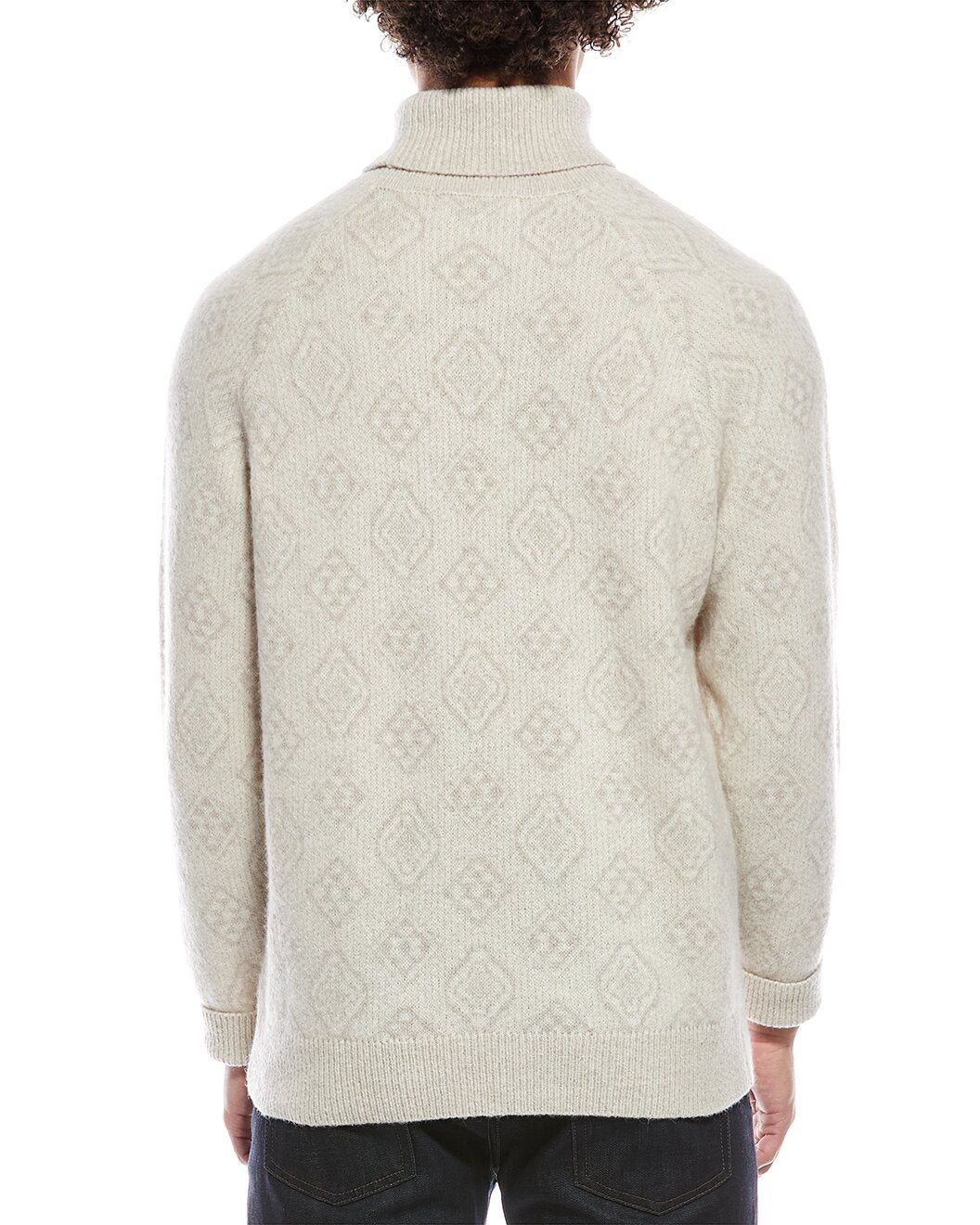 BRUNELLO CUCINELLI MEN'S CREAM WOOL TURTLENECK SWEATER